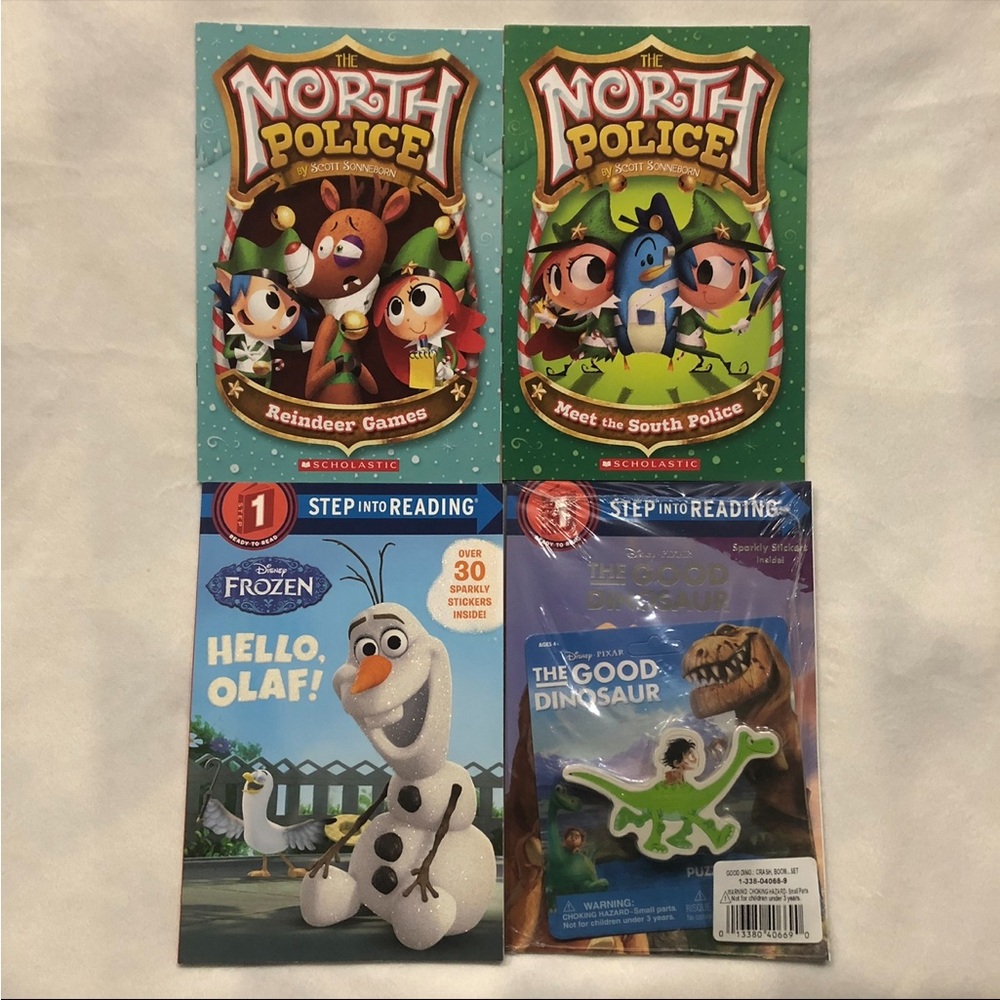 Set of 4 ~ Early Elementary Readers ~ Frozen Olaf North Pole Police